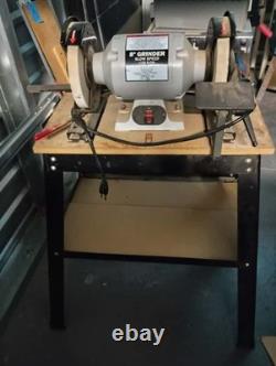 8 Slow Speed Bench Grinder Wood Turning Tools Monted on Metal Stand with jig