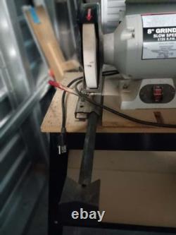 8 Slow Speed Bench Grinder Wood Turning Tools Monted on Metal Stand with jig