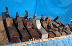 9 Pcs. Antique BAILEY Wood Planes Large Sizes Woodworking Tool Collectables