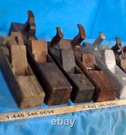 9 Pcs. Antique BAILEY Wood Planes Large Sizes Woodworking Tool Collectables