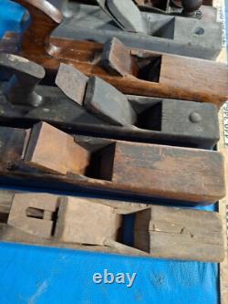 9 Pcs. Antique BAILEY Wood Planes Large Sizes Woodworking Tool Collectables