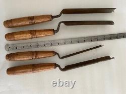 9 Vintage Woodworking Kiley Gouges/Chisels and Brookstone shaped knives