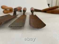 9 Vintage Woodworking Kiley Gouges/Chisels and Brookstone shaped knives