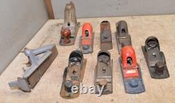 9 vintage block planes Stanley & more collectible woodworking parts tool lot
