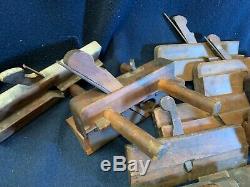 A Large Working Collection of 51+ Vintage Woodworking Tools Moulding Planes