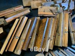 A Large Working Collection of 51+ Vintage Woodworking Tools Moulding Planes