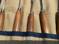A Set Of Wood Carving Tools (Ramelson, Flexcut, 2 Misc) with canvas carrier