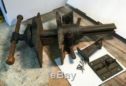 ANTIQUE EMMERT PATTERN MAKERS VISE K-2 UNIVERSAL WOODWORKING TOOL 14 x 5 Jaws