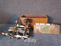 ANTIQUE STANLEY 45 PLANE with SET OF BLADES for WOODWORKING CARPENTRY