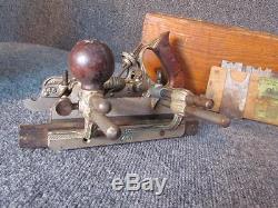 ANTIQUE STANLEY 45 PLANE with SET OF BLADES for WOODWORKING CARPENTRY