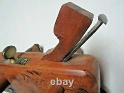 ANTIQUE WOOD WOODEN PLANER 1800's VINTAGE WOODWORKING WOOD PLANE EXCELLENT RARE