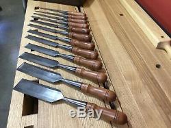 AWESOME JAMES SWAN SET! Woodworking Chisels Cast Steel Antique Vintage Socket