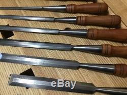 AWESOME JAMES SWAN SET! Woodworking Chisels Cast Steel Antique Vintage Socket