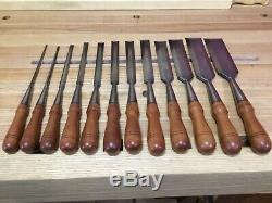 AWESOME JAMES SWAN SET! Woodworking Chisels Cast Steel Antique Vintage Socket