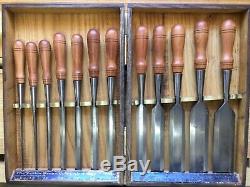 AWESOME JAMES SWAN SET! Woodworking Chisels Cast Steel Antique Vintage Socket