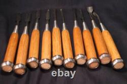 Akatsuki Striking Wood Carving Japanese Chisel Nomi Tools 10 pieces Japan