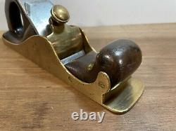 Antique 12 Brass & Rosewood Panel Plane Woodwork Hand Tool