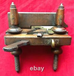 Antique 1800s Varvill & Sons Wooden Screw Stem Plough Plane Woodworking Tool