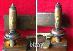 Antique 1800s Varvill & Sons Wooden Screw Stem Plough Plane Woodworking Tool