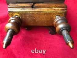 Antique 1800s Varvill & Sons Wooden Screw Stem Plough Plane Woodworking Tool