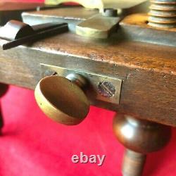 Antique 1800s Varvill & Sons Wooden Screw Stem Plough Plane Woodworking Tool