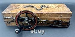 Antique 1880's Whitney's Tower & Lyon Hand Drill Woodworking With Box & Wrench
