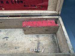 Antique 1880's Whitney's Tower & Lyon Hand Drill Woodworking With Box & Wrench