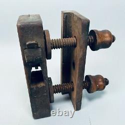 Antique 19th Century Wood Screw Arm Plane Molding Sash Woodworking All Original