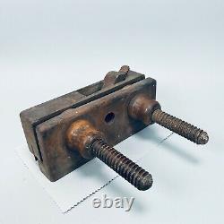 Antique 19th Century Wood Screw Arm Plane Molding Sash Woodworking All Original