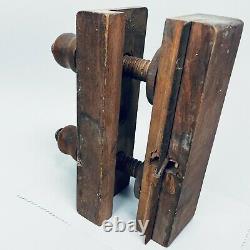 Antique 19th Century Wood Screw Arm Plane Molding Sash Woodworking All Original