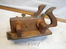 Antique Anderson & Lang Screw Arm Wooden Plow Plane Woodworking Brass Top