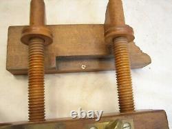 Antique Anderson & Lang Screw Arm Wooden Plow Plane Woodworking Brass Top