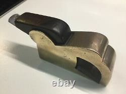 Antique Brass And Ebony Bullnose Rebate Plane Old Woodworking Tool