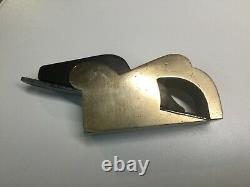 Antique Brass And Ebony Bullnose Rebate Plane Old Woodworking Tool