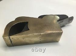 Antique Brass And Ebony Bullnose Rebate Plane Old Woodworking Tool