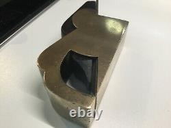 Antique Brass And Ebony Bullnose Rebate Plane Old Woodworking Tool