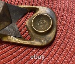 Antique Brass Pattern Maker Leather Woodworking V Groove Shave Skiver Plane Tool