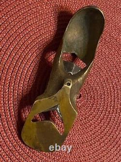 Antique Brass Pattern Maker Leather Woodworking V Groove Shave Skiver Plane Tool