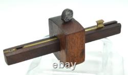 Antique Carpenter Scribe Marking Gauge Vintage Wood Working Tool Wood Brass