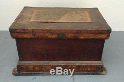 Antique Carpenter Woodworking Tool Chest Box Late 19th c. COMPLETE! Storage Find