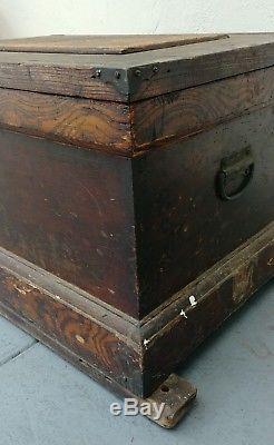 Antique Carpenter Woodworking Tool Chest Box Late 19th c. COMPLETE! Storage Find