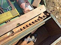 Antique Carpenters Woodworking Hand Saw Tool Chest box Lot Primitive Decor