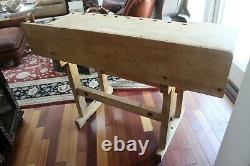 Antique Christiansen Workbench, Dual Vise, Carpenter Woodworking Bench, Desc