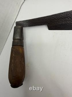 Antique Draw Knife Curved Woodworking Hand Tool Early Carpentry 25 With18 Blade