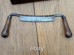 Antique Drawknife With Original Wooden Case Woodworking