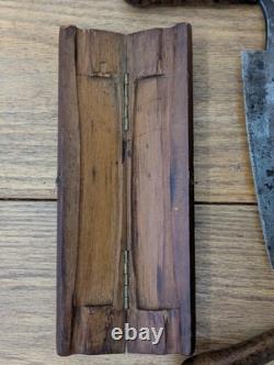 Antique Drawknife With Original Wooden Case Woodworking