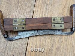 Antique Drawknife With Original Wooden Case Woodworking
