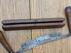 Antique Drawknife With Original Wooden Case Woodworking