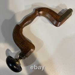 Antique G. Buck London Brass Plated Wood Bit Brace Drill Vintage Sheffield Style