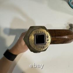 Antique G. Buck London Brass Plated Wood Bit Brace Drill Vintage Sheffield Style